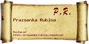 Prazsenka Rubina névjegykártya